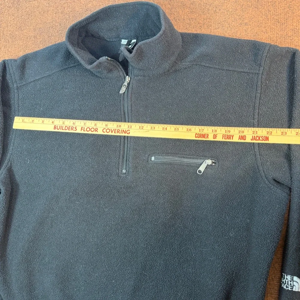 A+ The North Face Fleece Pullover Mens XL Black 1/4 Zip Made in USA Vintage R672